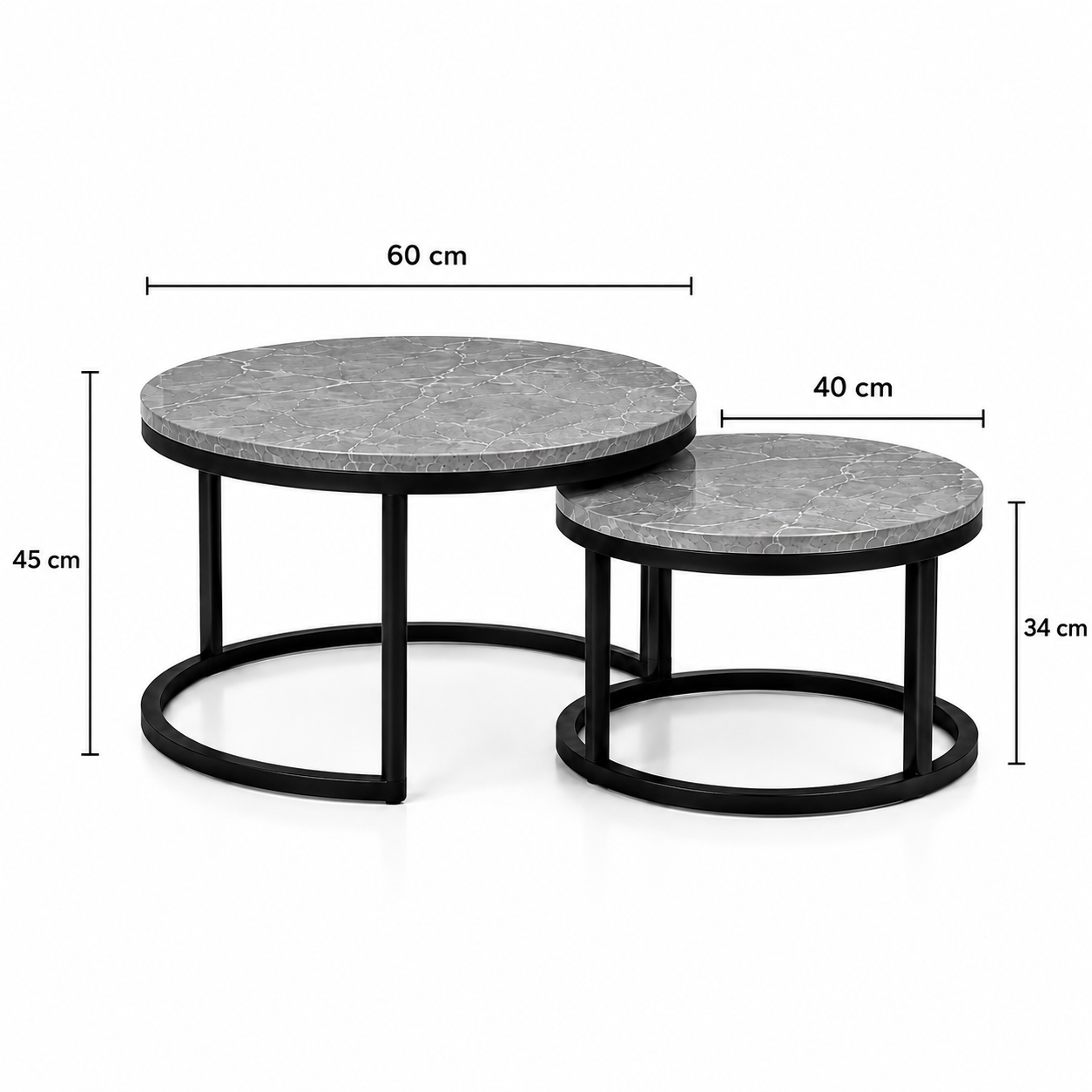 Iona | Grey Premium marble coffee table set