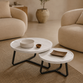 Lexa | White Modern marble coffee table set