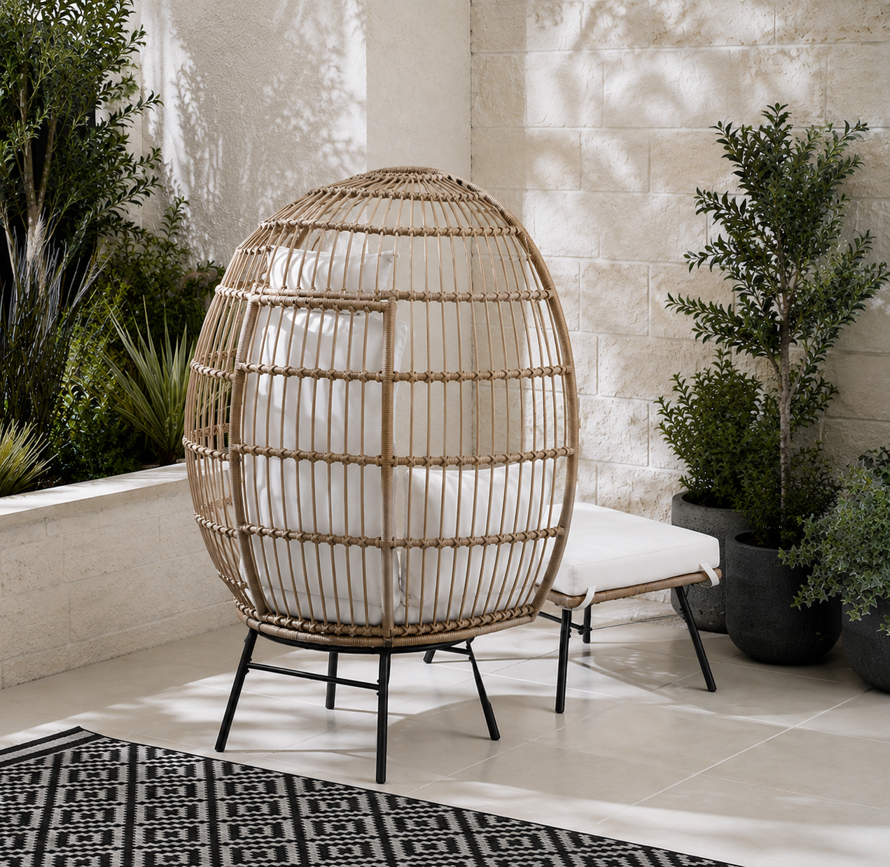 Thea | Luxury modern rattan egg chair