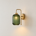 Verde | Ribbed Green Glass Wall Light
