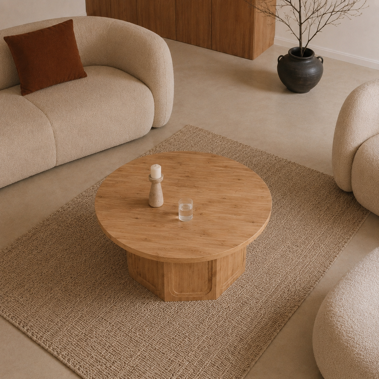 Mira | Premium Round wooden coffee table