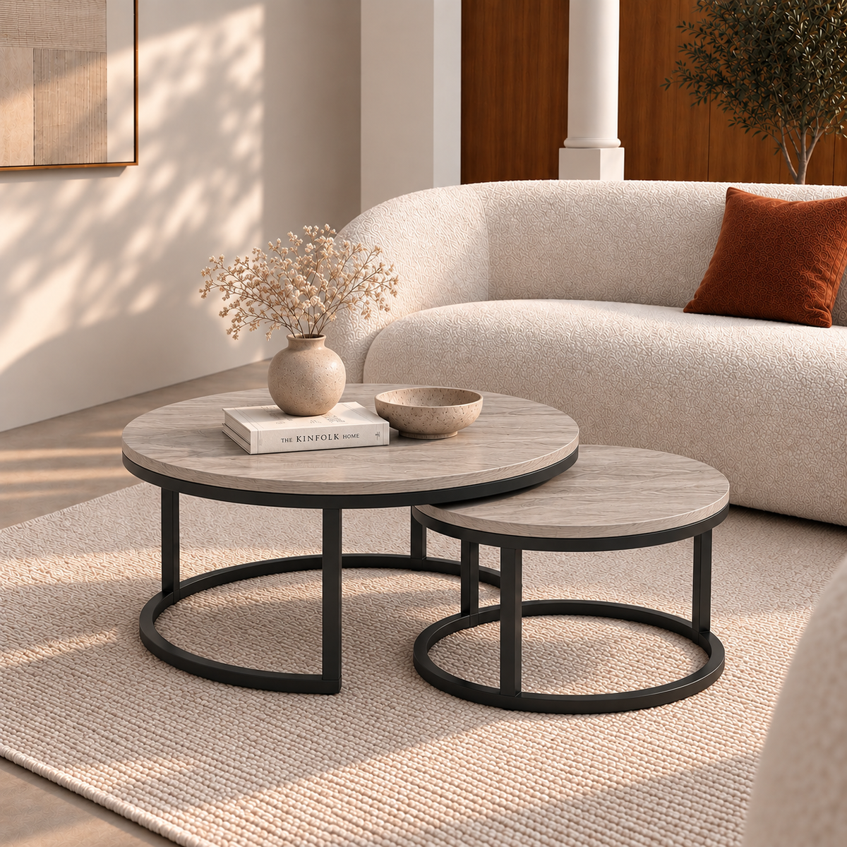 Paro | Grey Modern wooden coffee table set