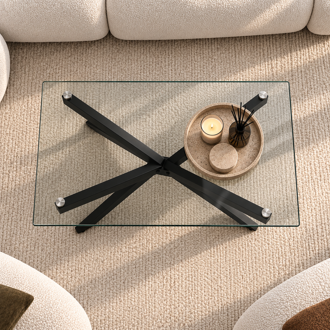 Rena | Modern Eclipse Glass Coffee Table
