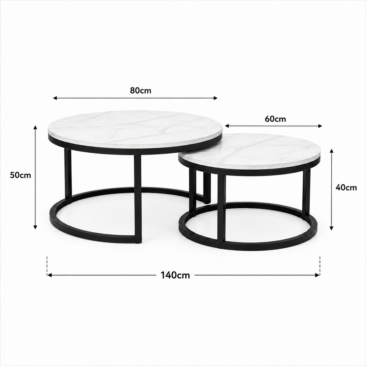 Lana | White Premium marble coffee table set