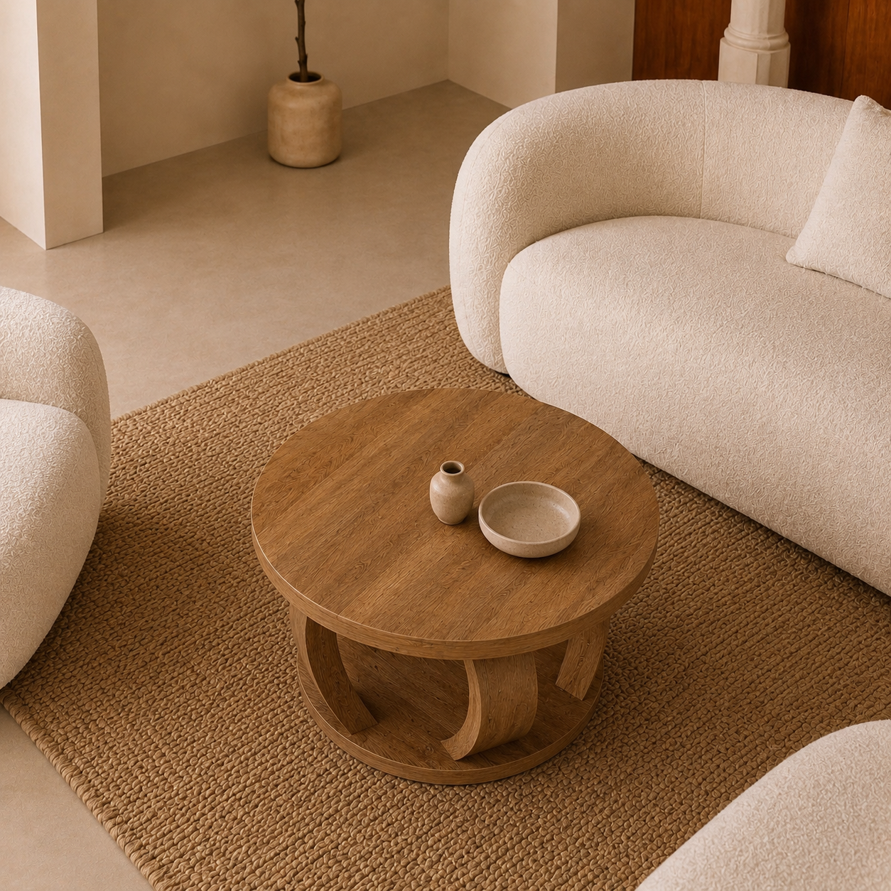 Hyna | Premium round wooden coffee table
