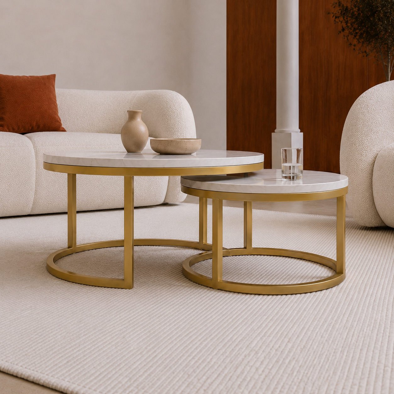 Moly | White Premium marble coffee table