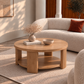 Jana | Modern Round wooden coffee table