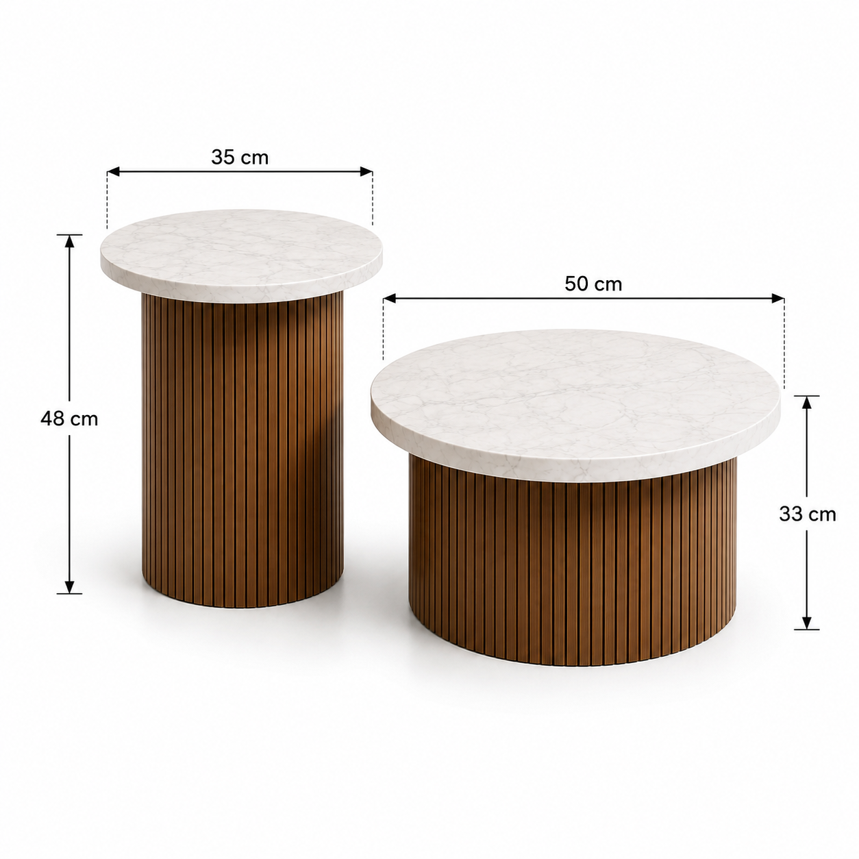 Tina | White Luxury marble coffee table set
