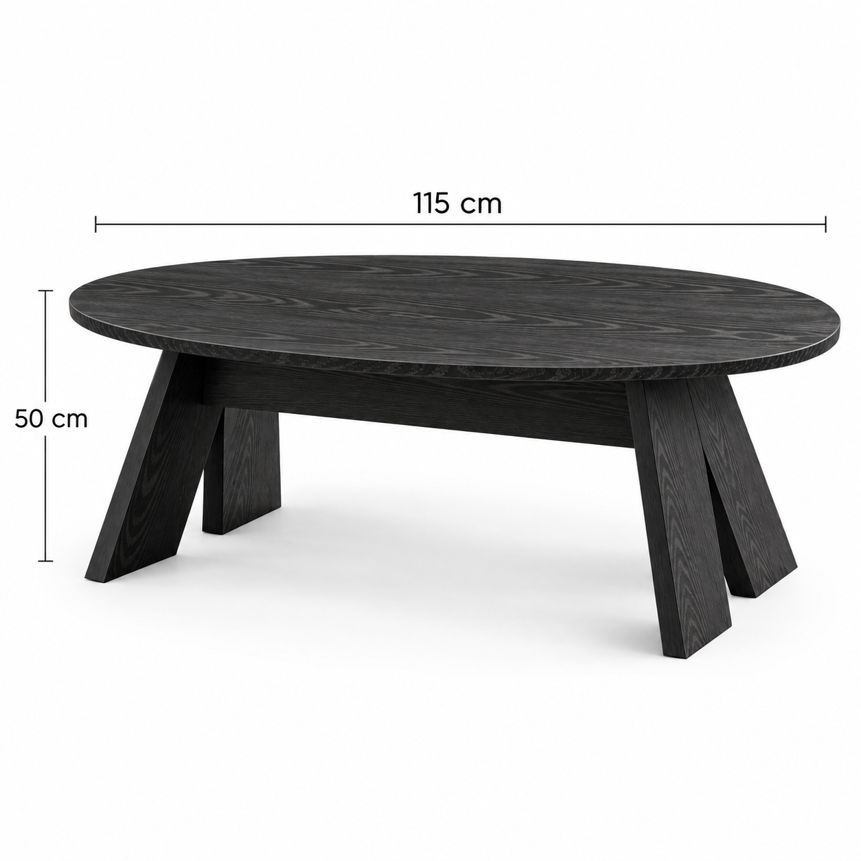 Mae | Modern Solid wood oval coffee table
