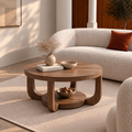 Howa | Modern round wood coffee table