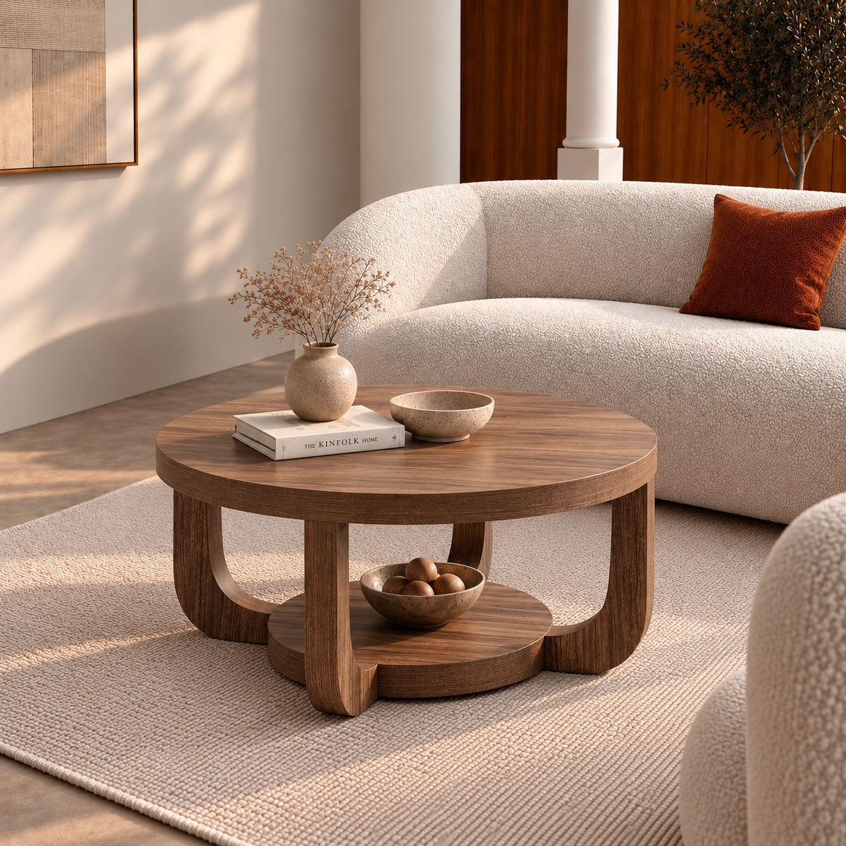 Howa | Modern round wood coffee table