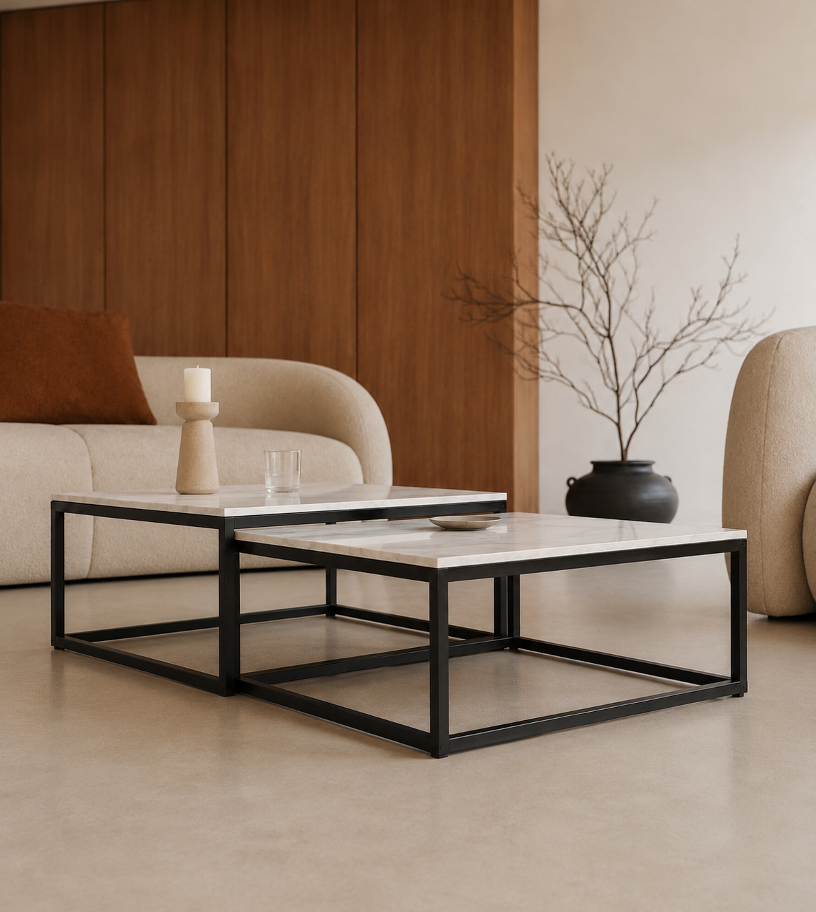 Olma | White Modern marble coffee table