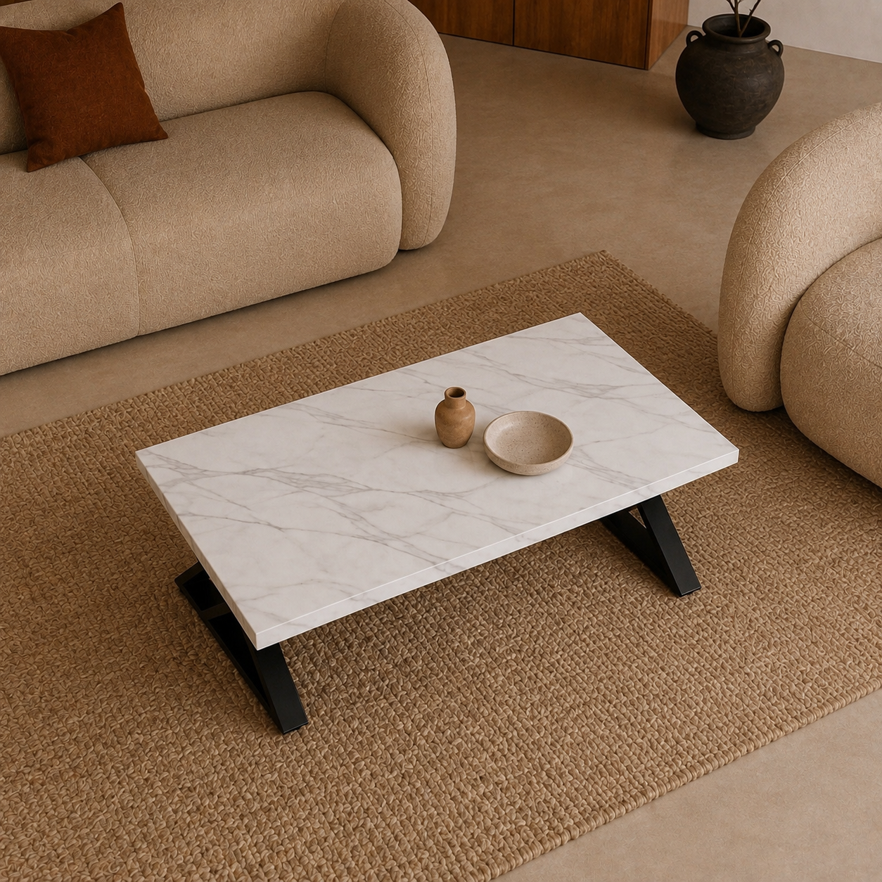 Lola | White Premium marble coffee table