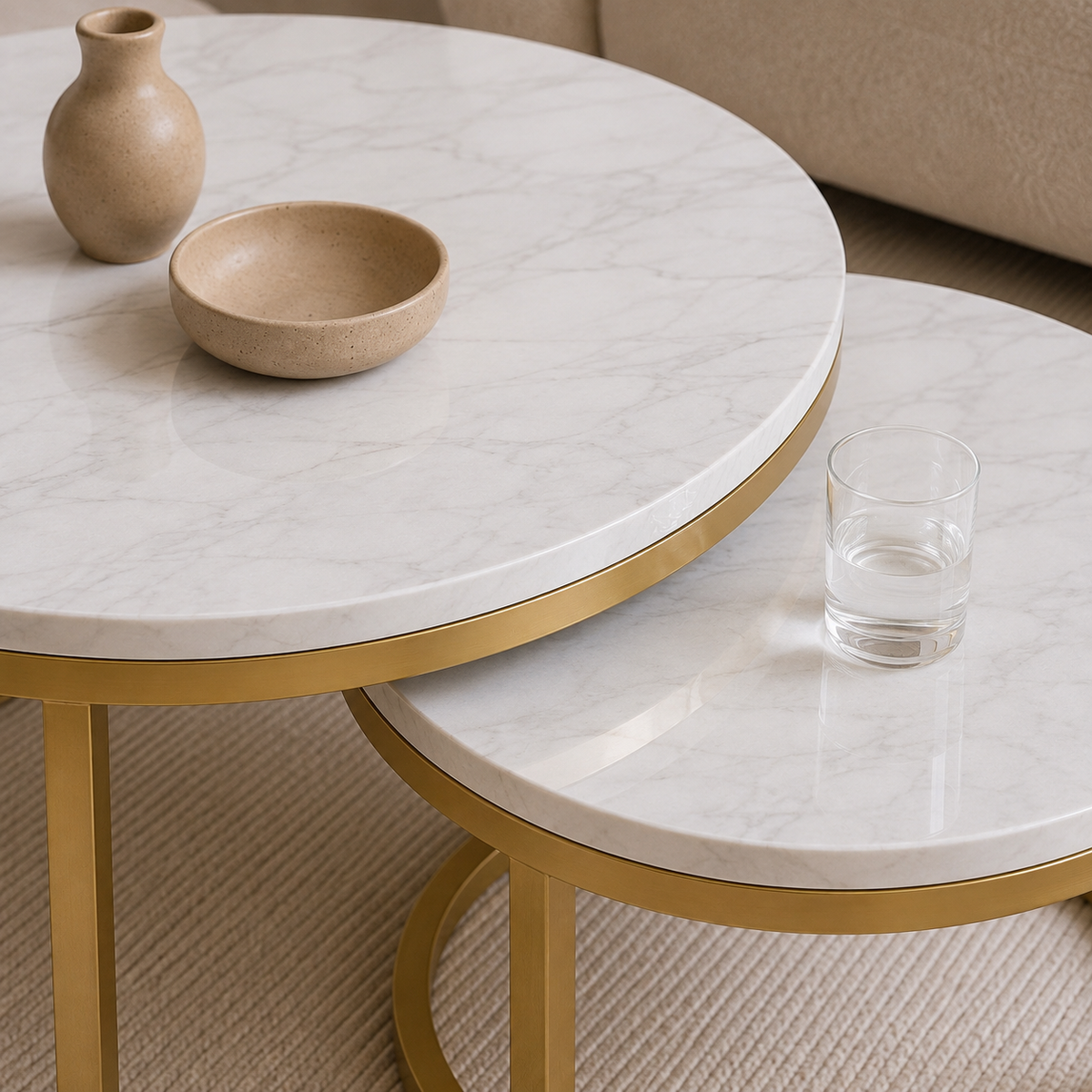 Moly | White Premium marble coffee table