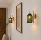 Verde | Ribbed Green Glass Wall Light