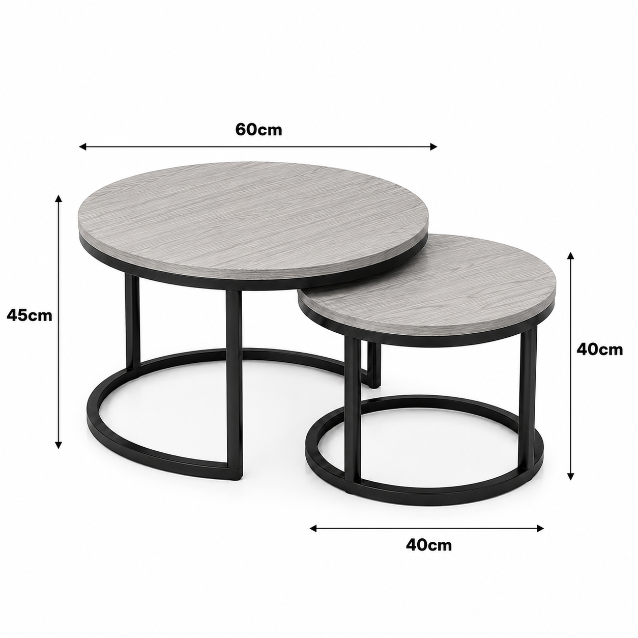 Paro | Grey Modern wooden coffee table set