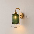 Verde | Ribbed Green Glass Wall Light