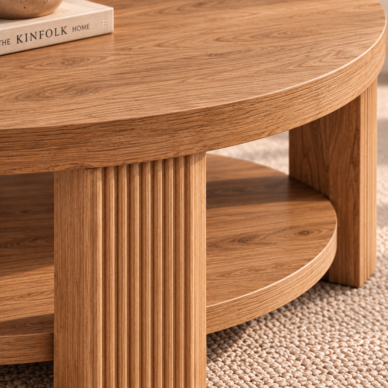 Jana | Modern Round wooden coffee table