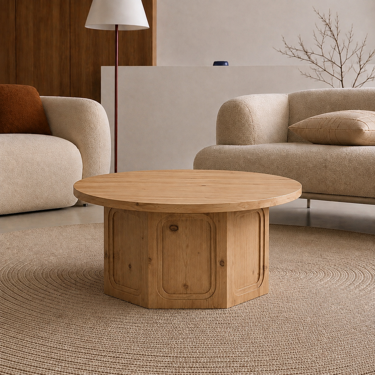 Mira | Premium Round wooden coffee table