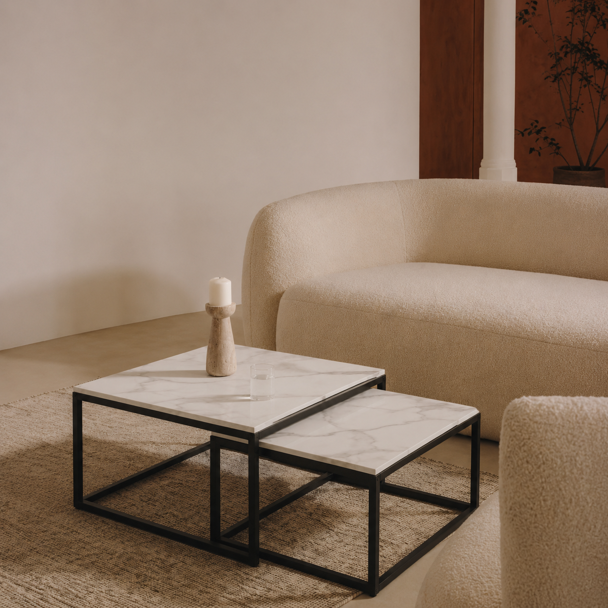 Olma | White Modern marble coffee table