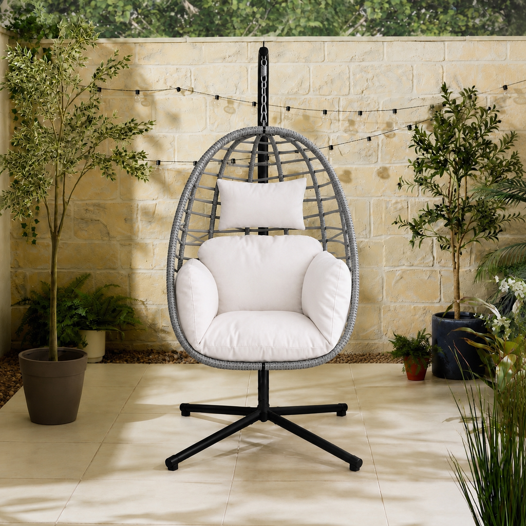 Hana | Signature rattan egg chair with stand