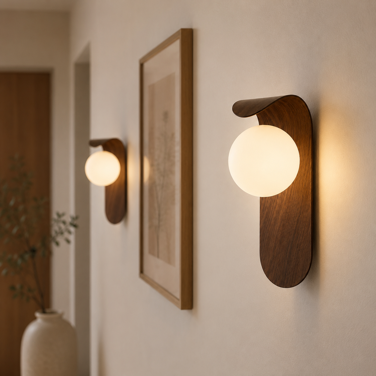 Elena | Curved Wooden Wall Light