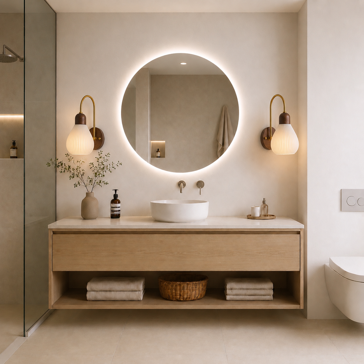 Lola | Modern Wood Glass Wall light