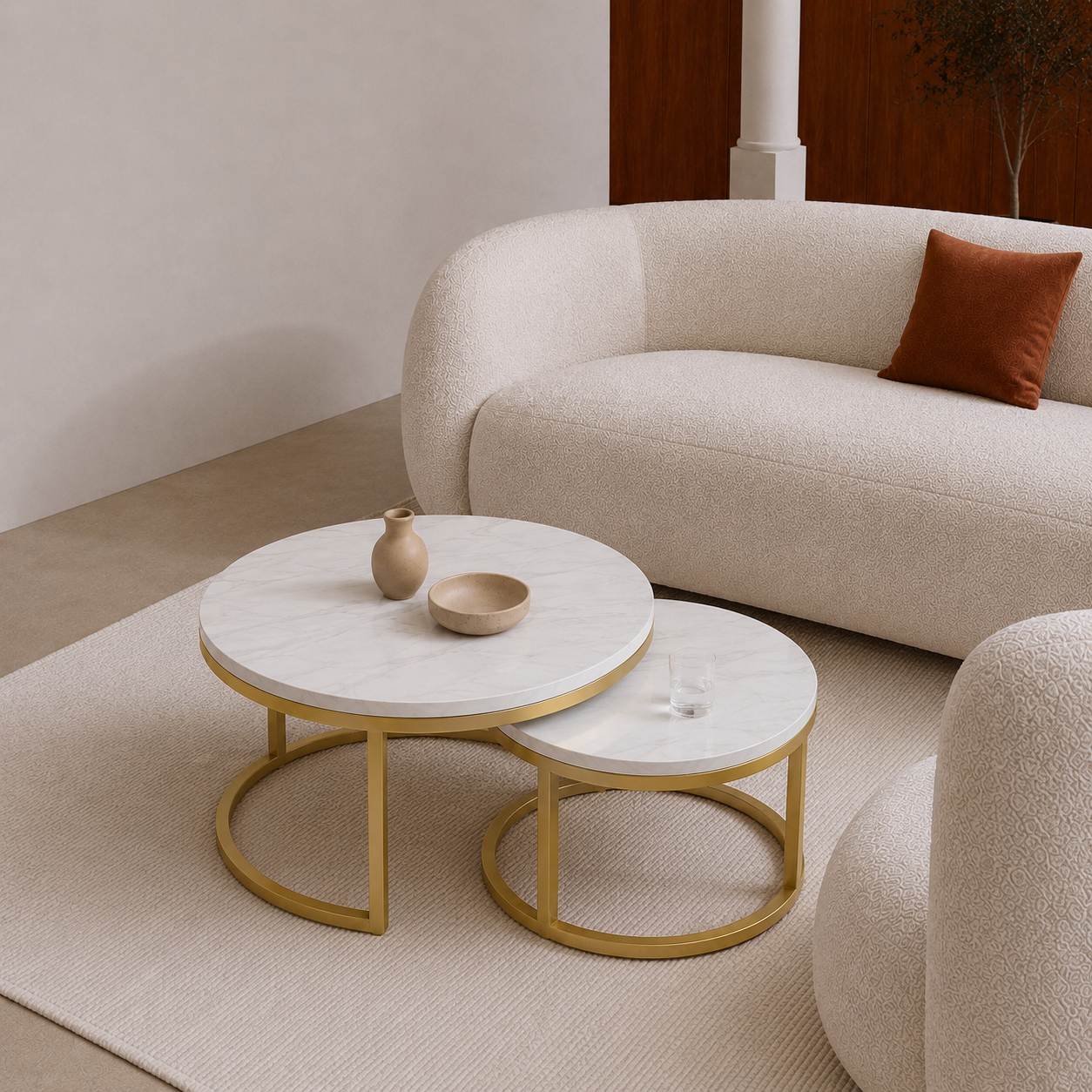 Moly | White Premium marble coffee table