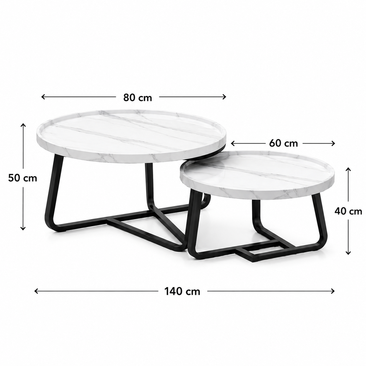 Lexa | White Modern marble coffee table set