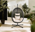 Egg Chair with Stand – Premium Grey Rattan Outdoor Hanging Garden Chair