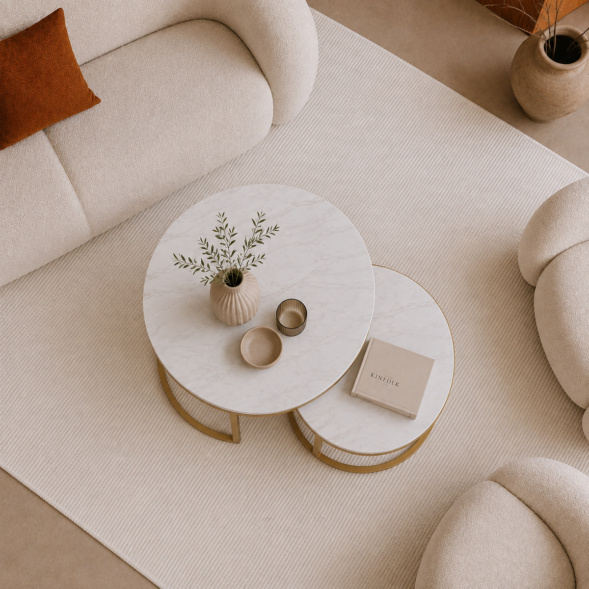 Moly | White Premium marble coffee table