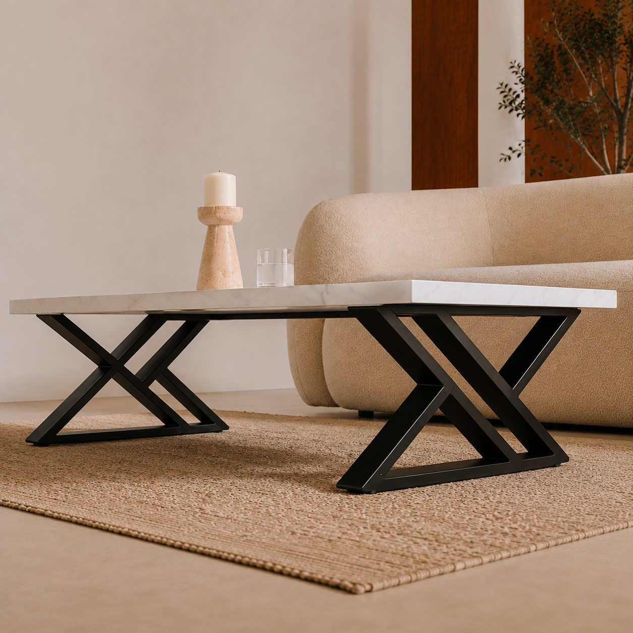 Lola | White Premium marble coffee table