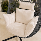 Egg Chair with Stand – Premium Grey Rattan Outdoor Hanging Garden Chair