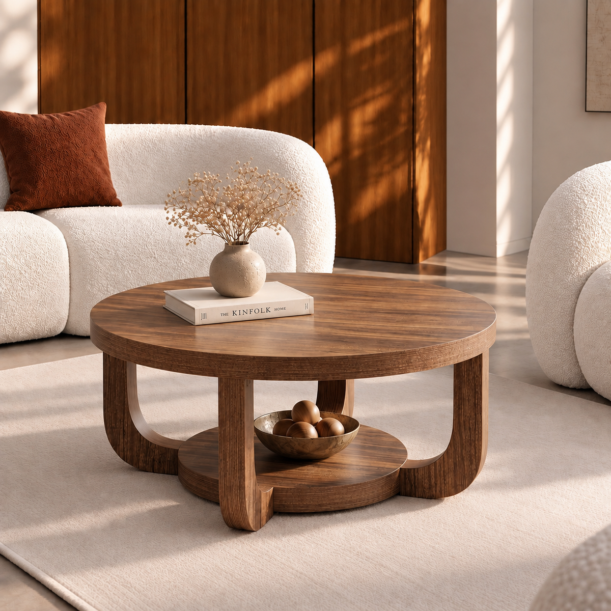 Howa | Modern round wood coffee table