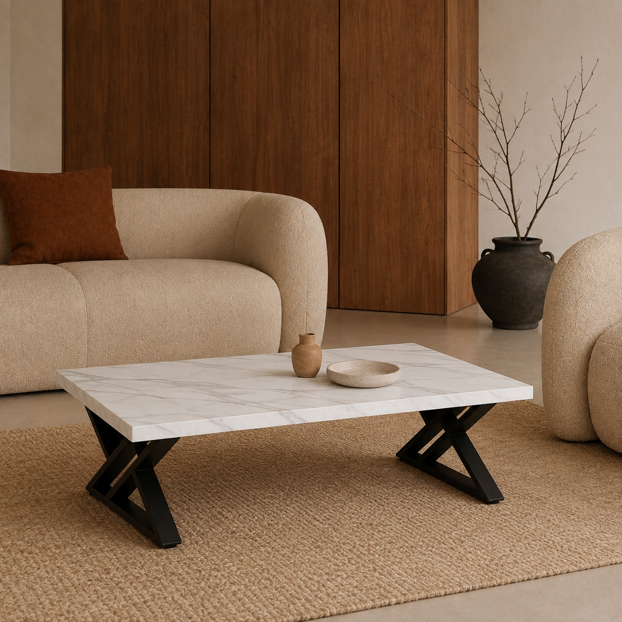 Lola | White Premium marble coffee table