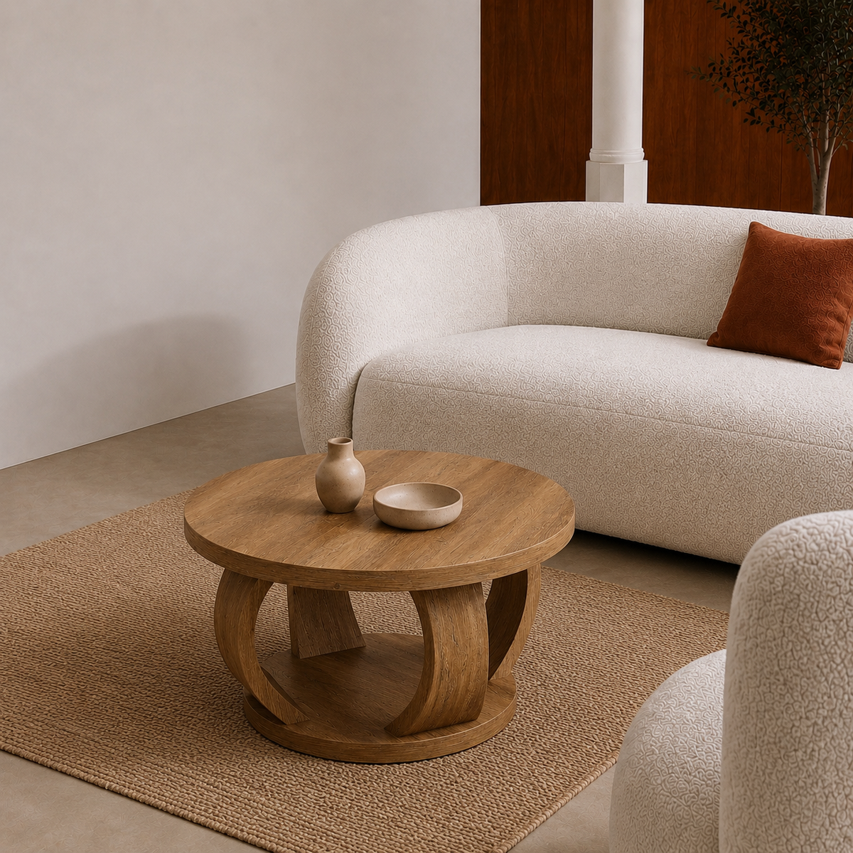 Hyna | Premium round wooden coffee table