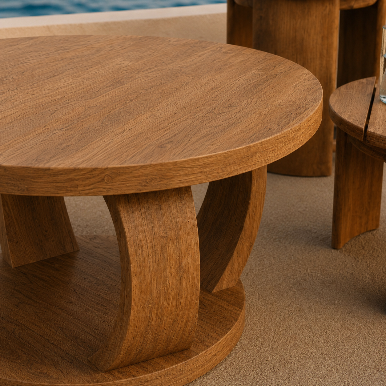 Hyna | Premium round wooden coffee table