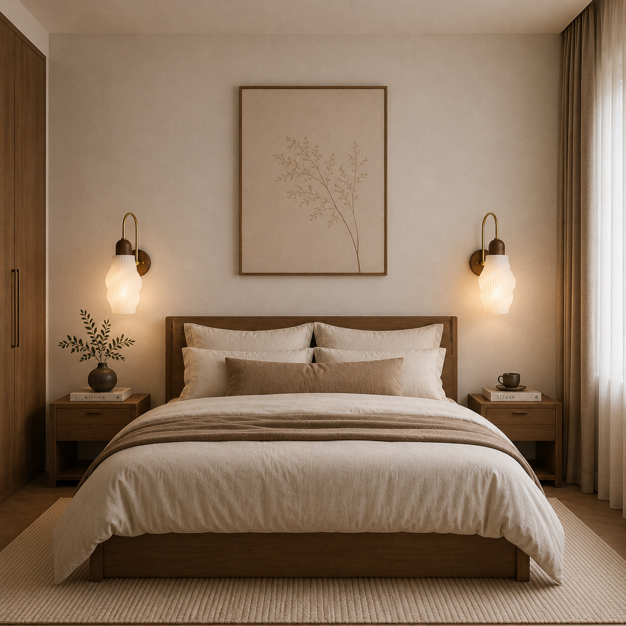 Yuna | Modern Wood Glass Wall Light