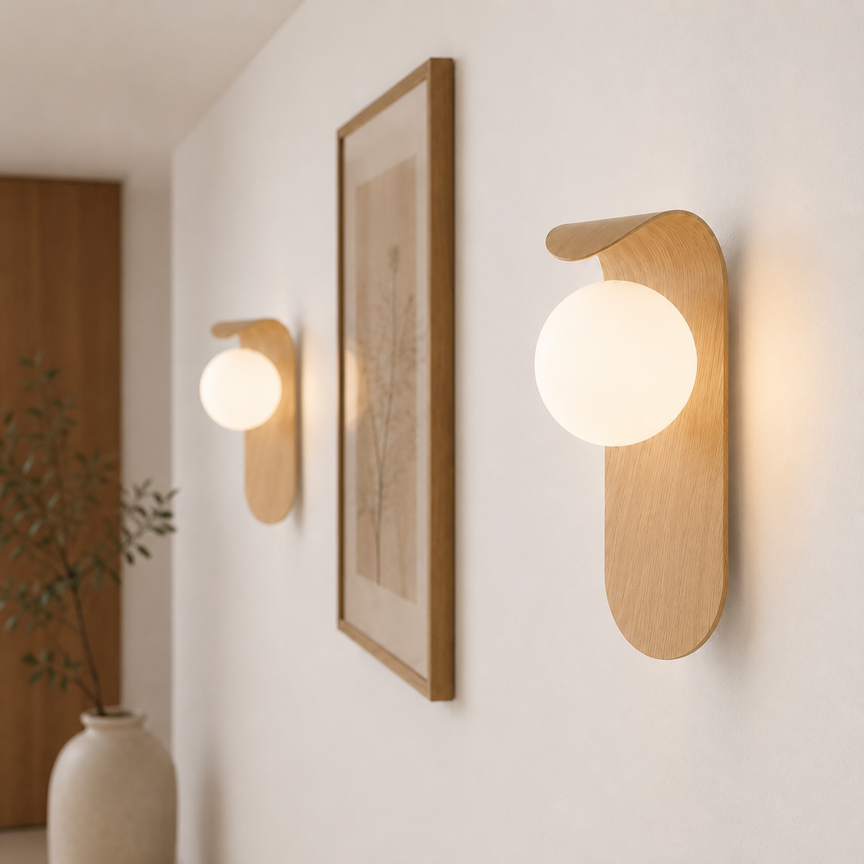 Elena | Curved Wooden Wall Light