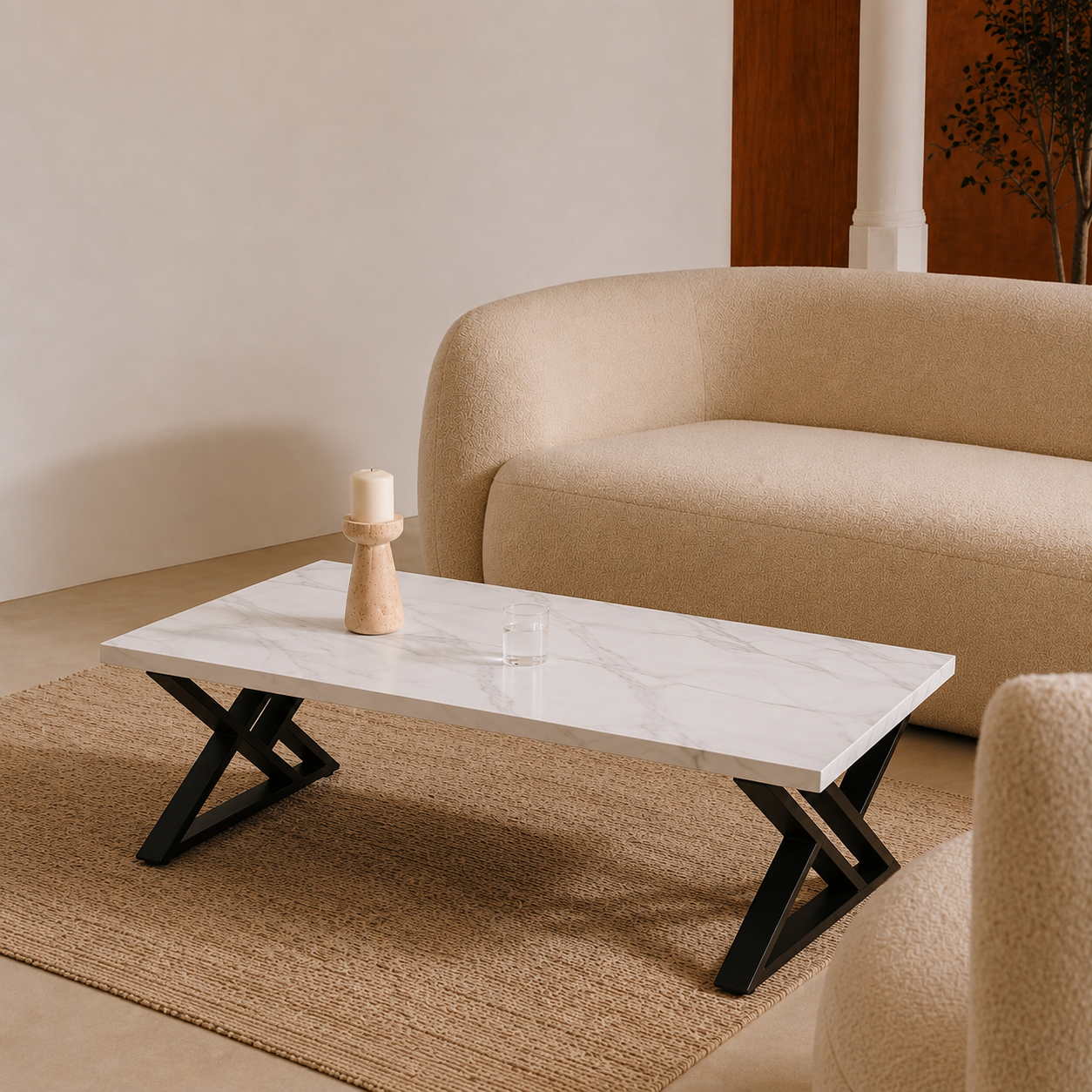 Lola | White Premium marble coffee table