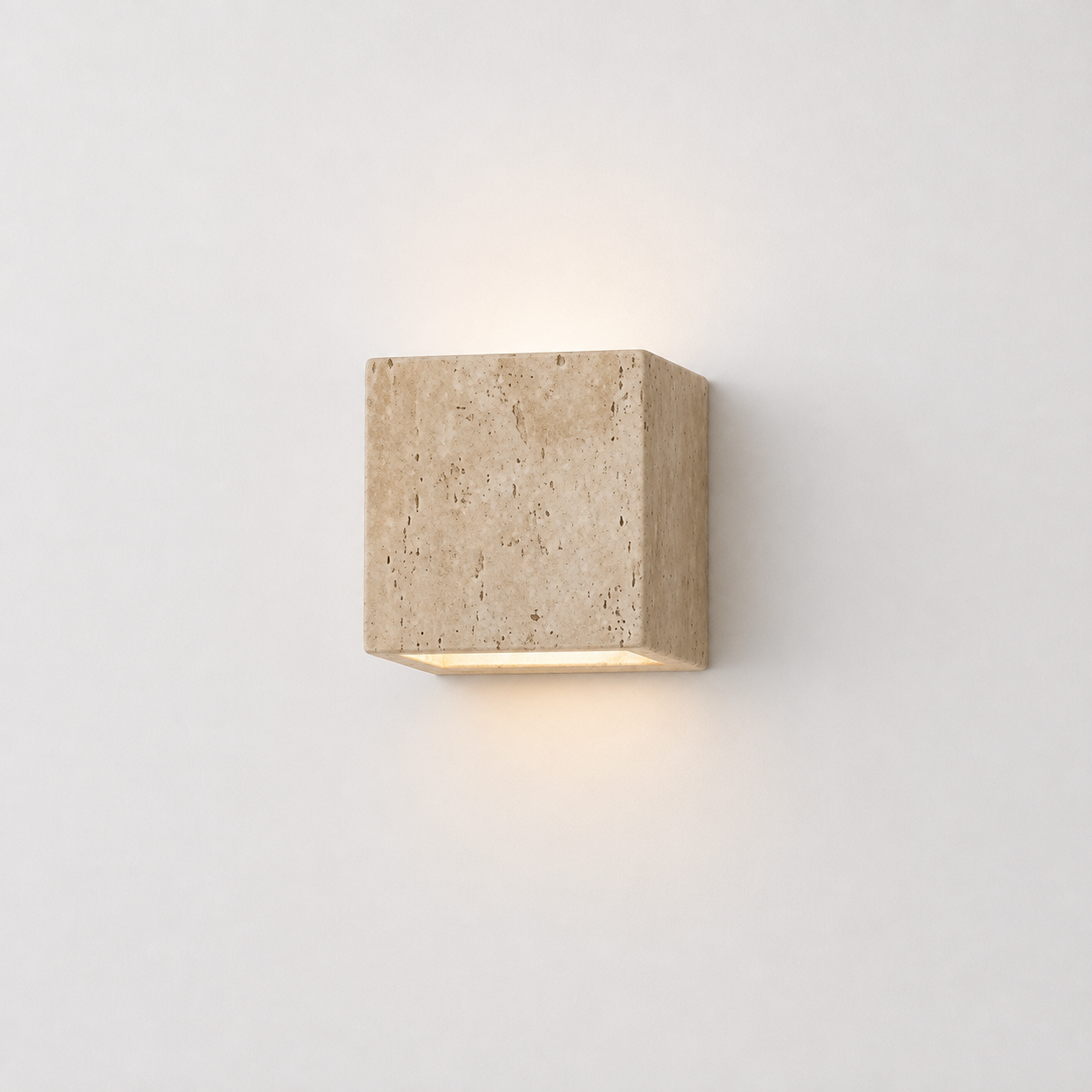 Cubo | Modern travertine cube wall light