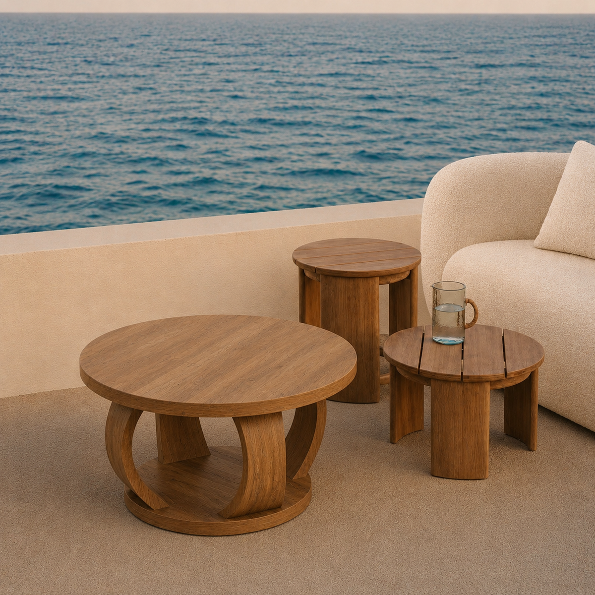 Hyna | Premium round wooden coffee table
