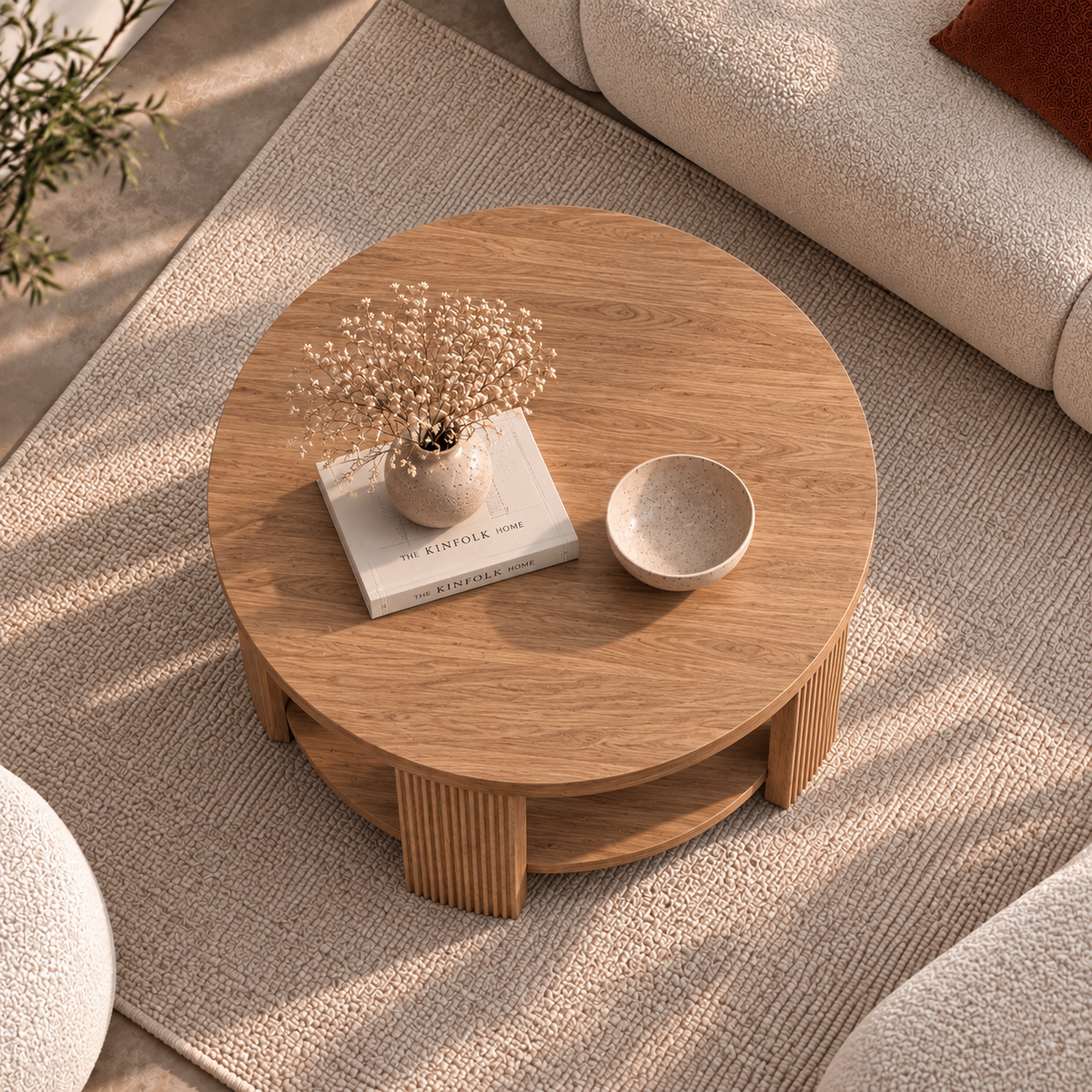 Jana | Modern Round wooden coffee table