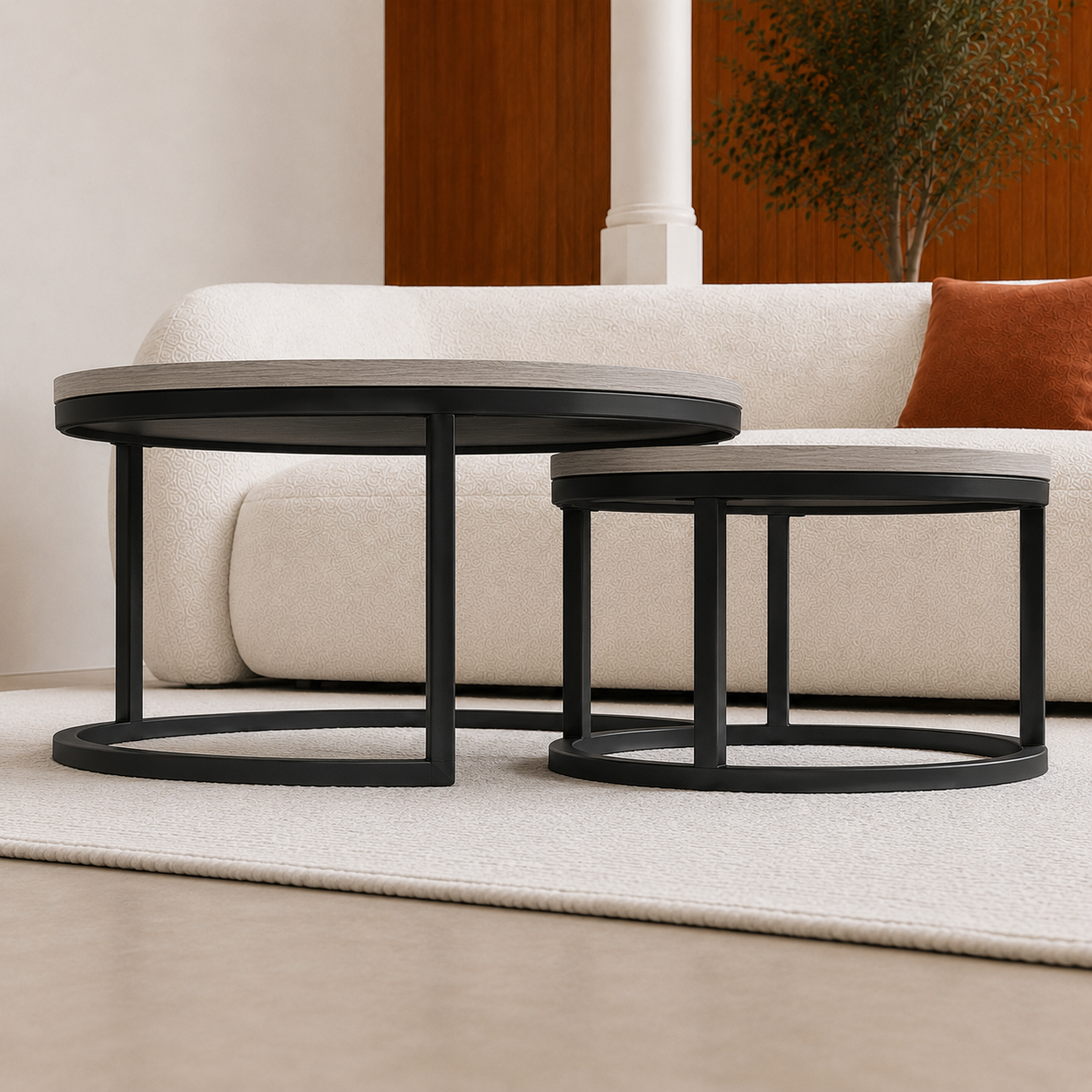 Paro | Grey Modern wooden coffee table set