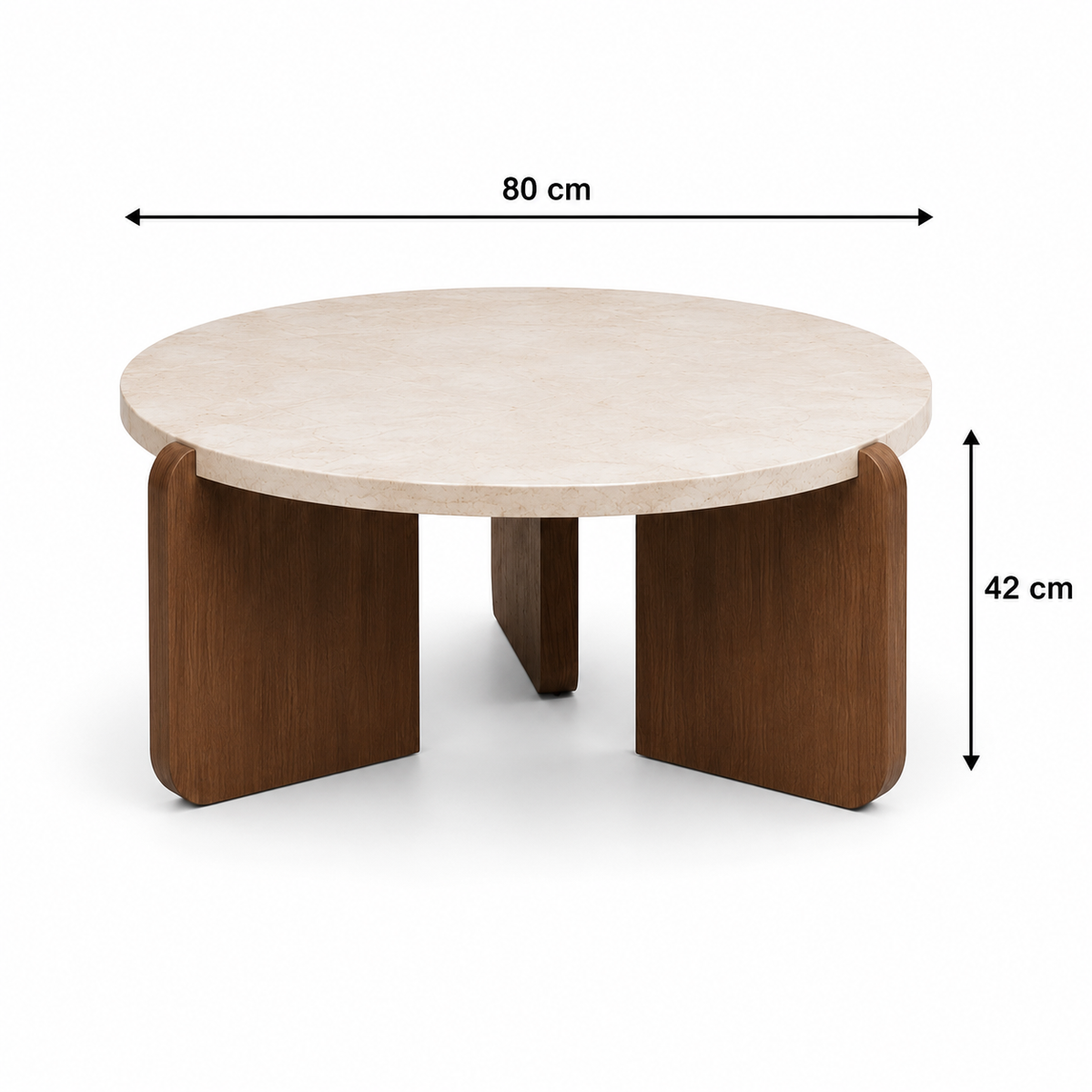 Elma | Premium round travertine coffee table
