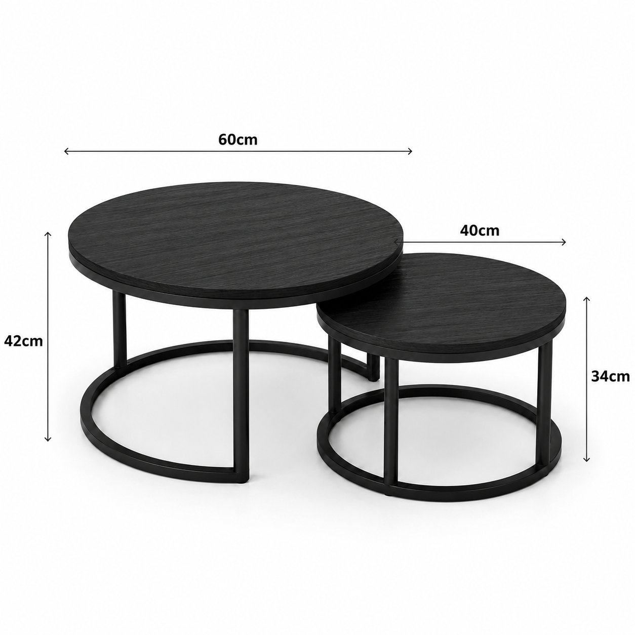 Juna | Black Modern wooden coffee table set