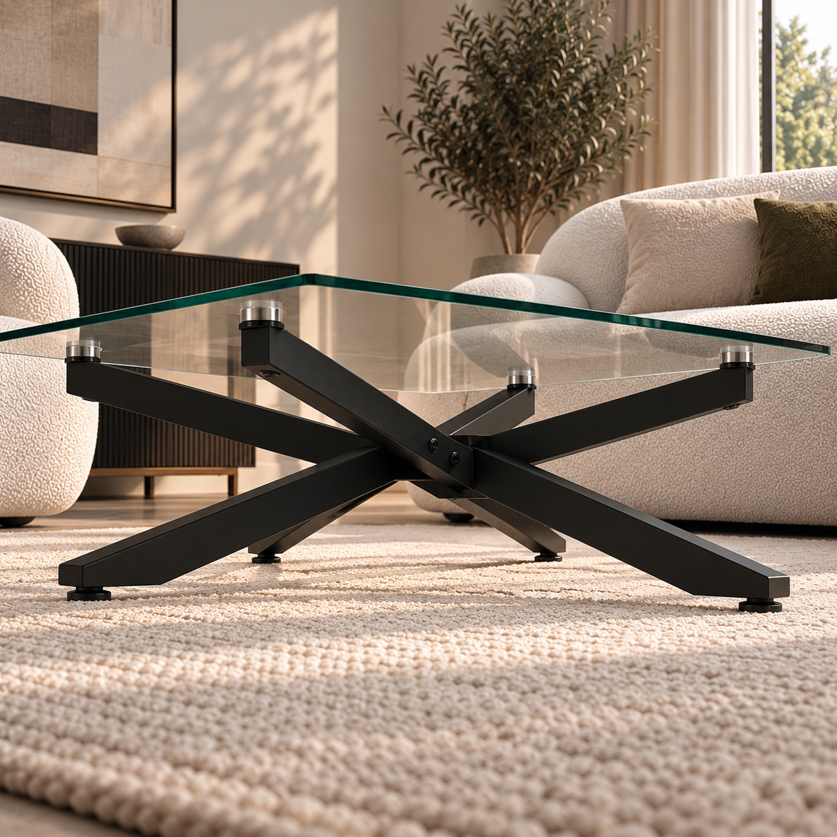Rena | Modern Eclipse Glass Coffee Table