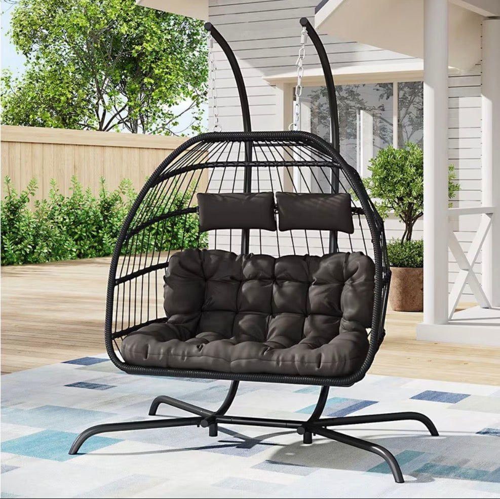 Lona | Double modern egg chair with stand