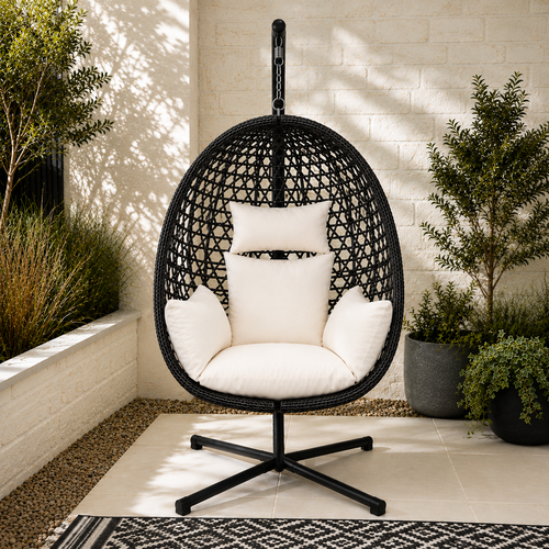 Aspen | Modern hanging egg chair with stand