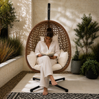 Luna | Modern hanging egg chair with stand